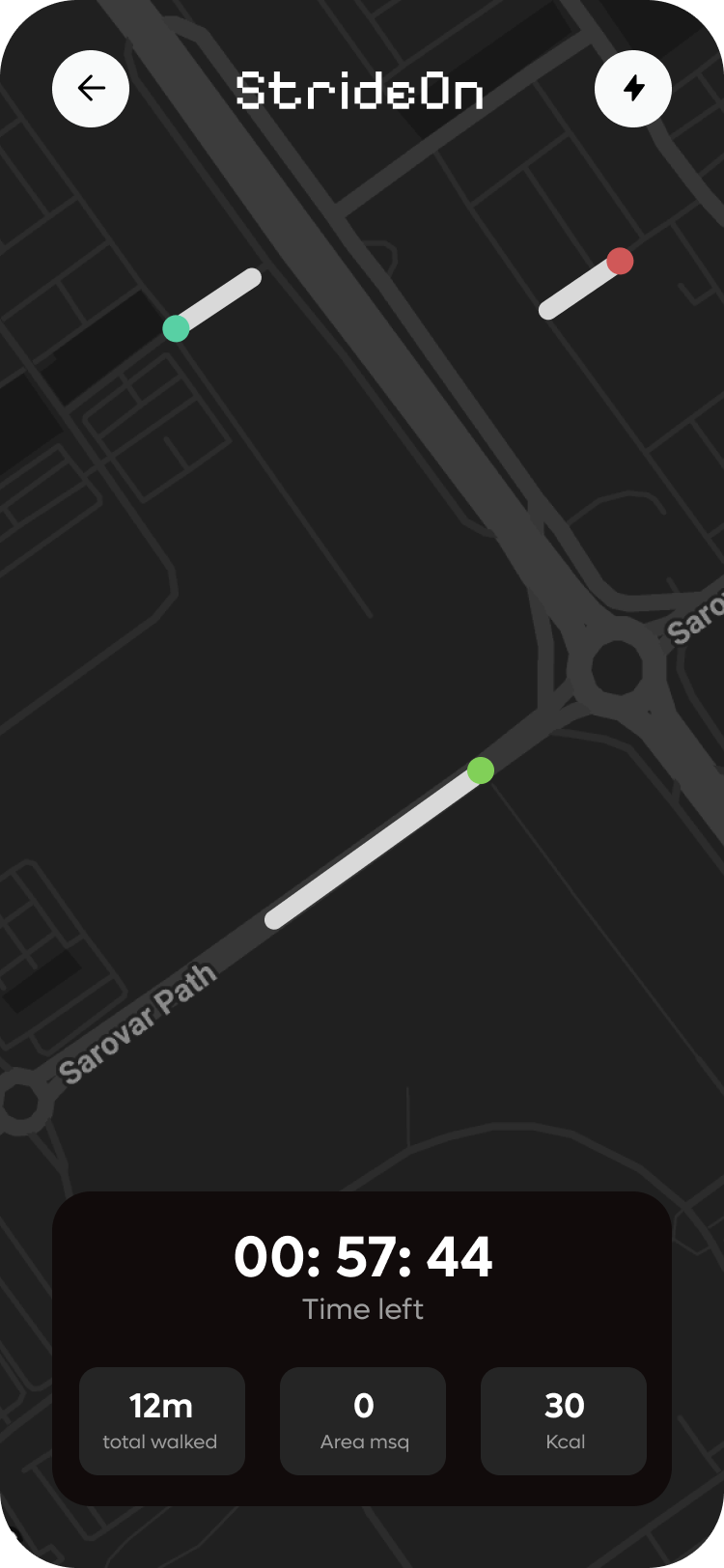 StrideOn Map screen